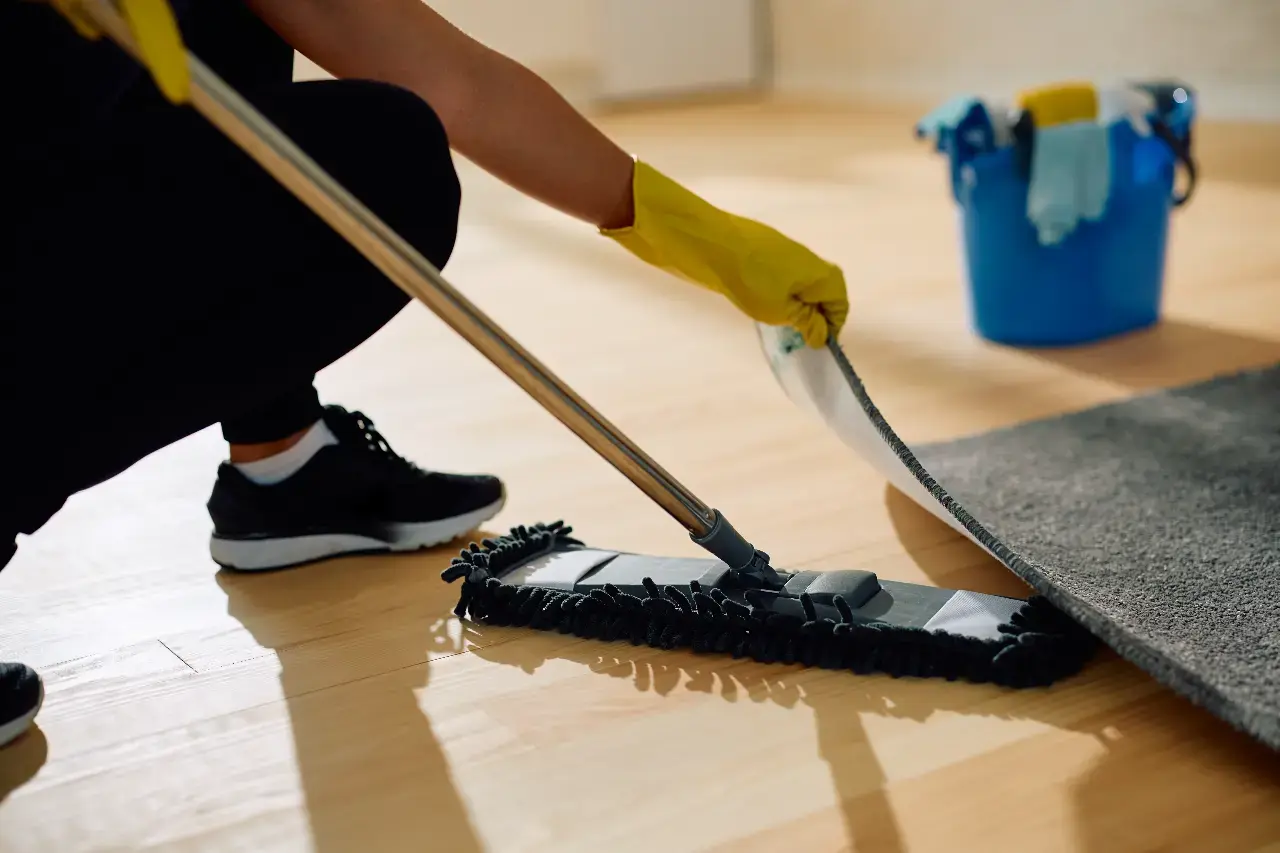 Cleaning team working in an empty New York home